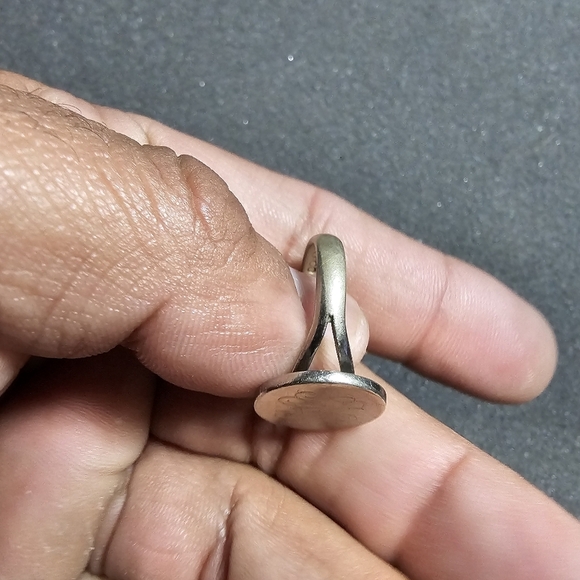 Vintage Made In Mexico Silver Tone Round Signet Ring Size 7 Engraved " SNN" sh9w - Picture 4 of 7